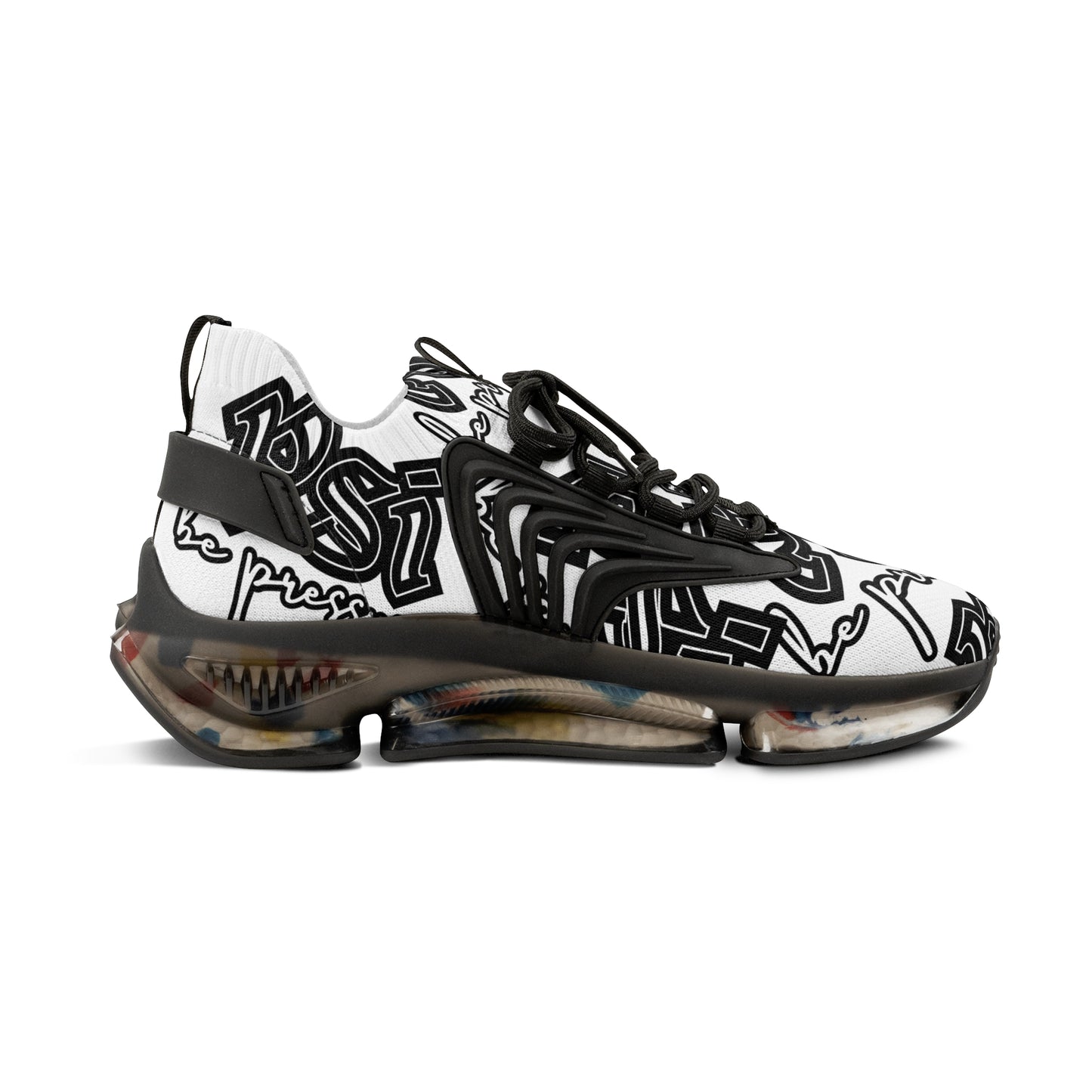 Stylish Men's Mesh Sneakers with Bold Graphic Design
