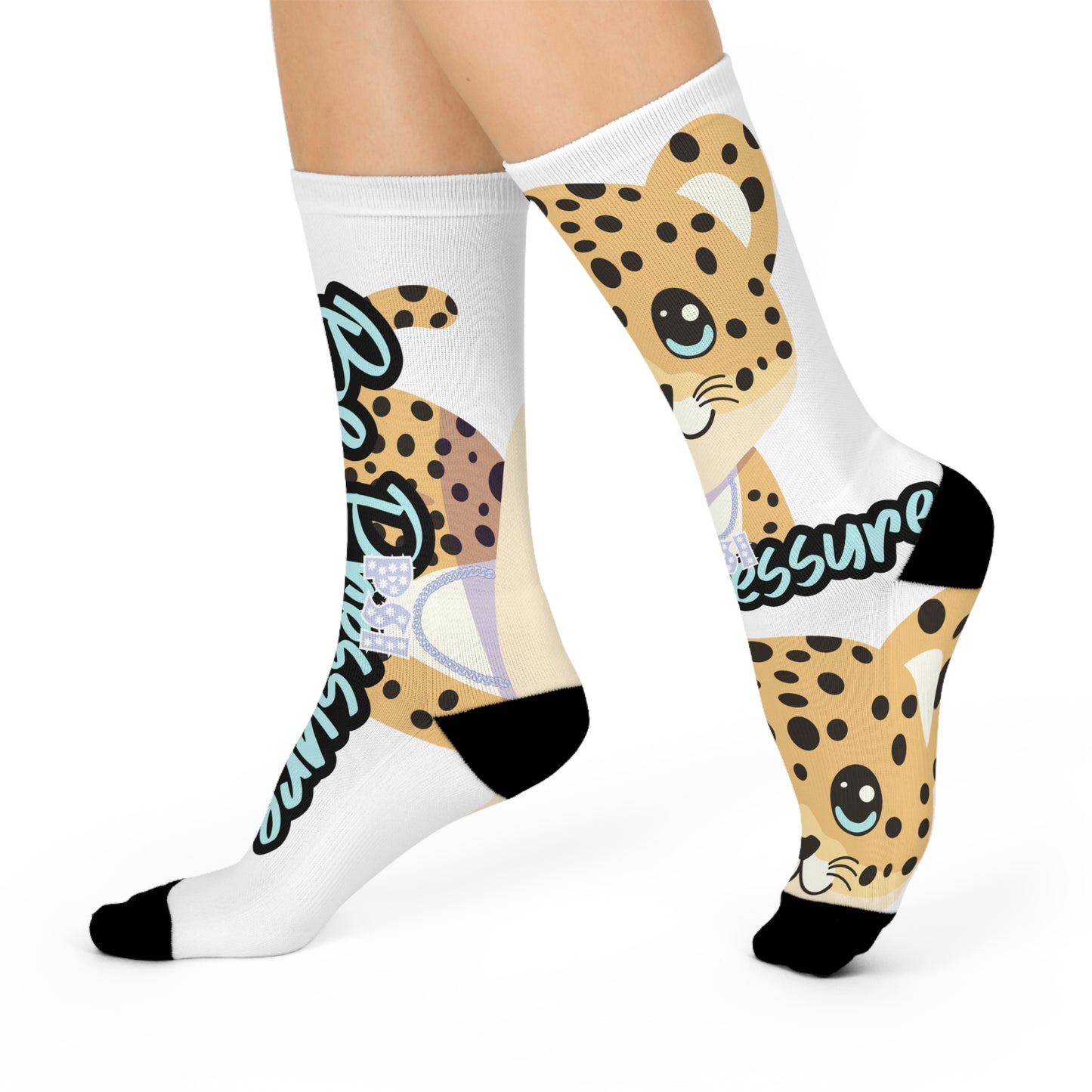 Be Pressure "Baby Leopard" Cushioned Crew Socks - Fun and Comfortable Footwear for Everyday Wear