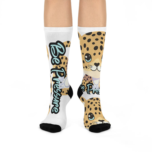 Be Pressure "Baby Leopard" Cushioned Crew Socks - Fun and Comfortable Footwear for Everyday Wear